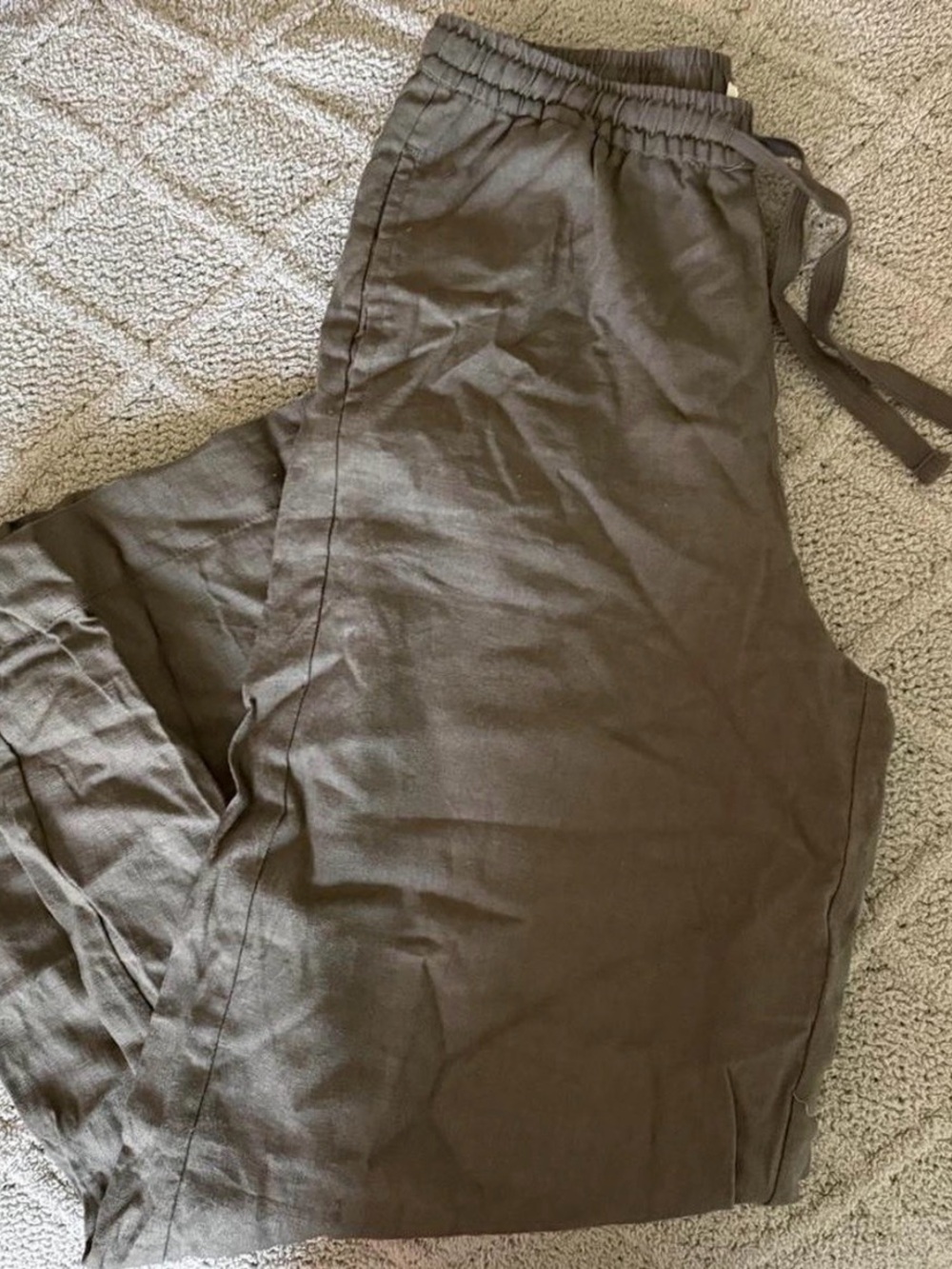 Max Studio Olive-Brown Drawstring Joggers